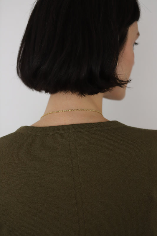 Fine-Knit Crew in Olive