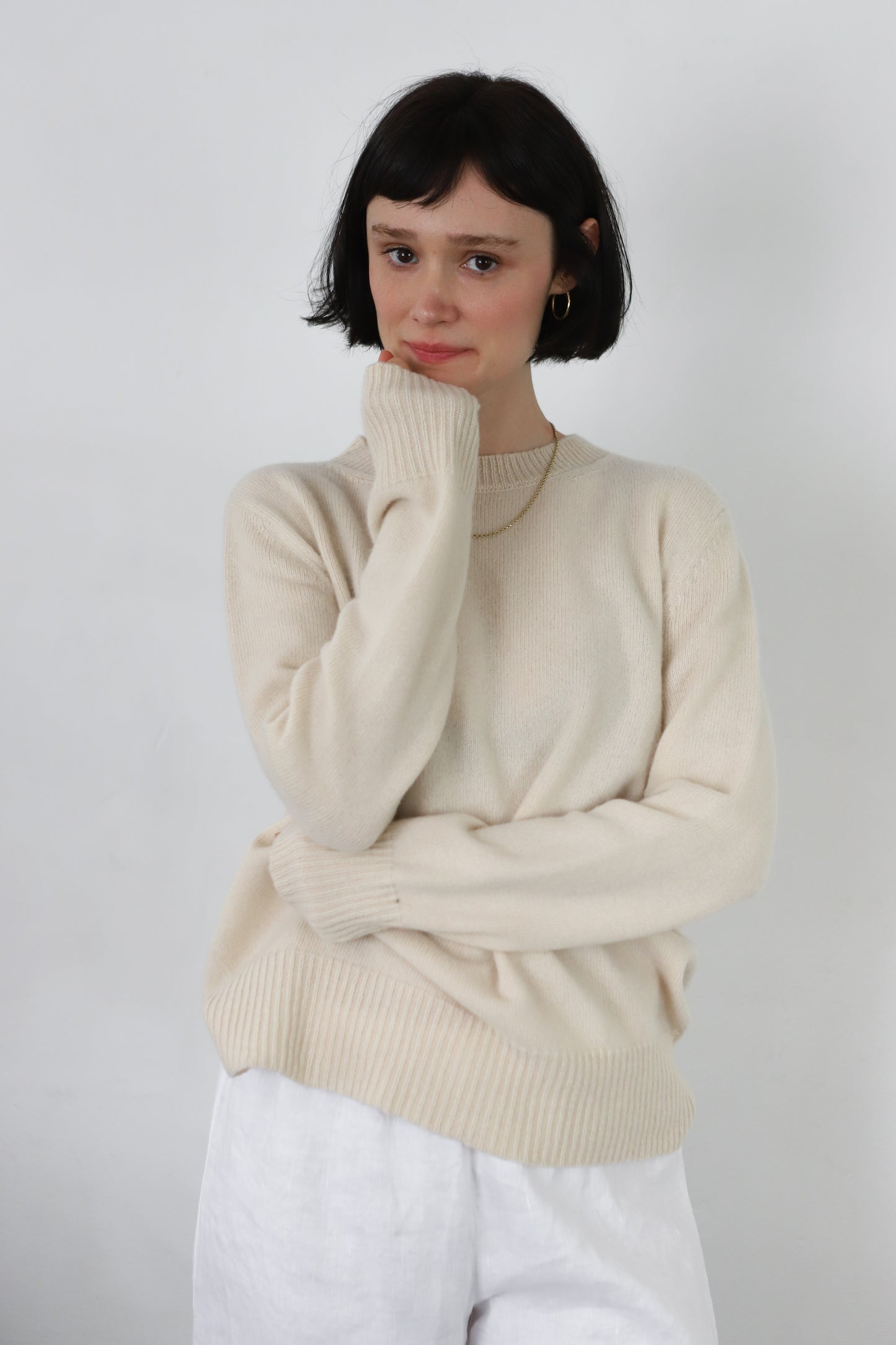 Oversized Crew in Cream