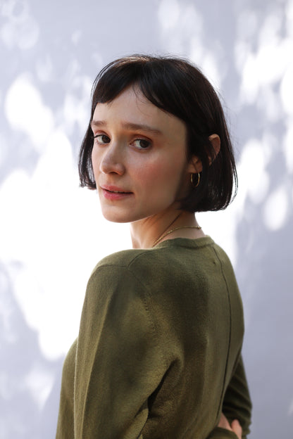 Fine-Knit Crew in Olive